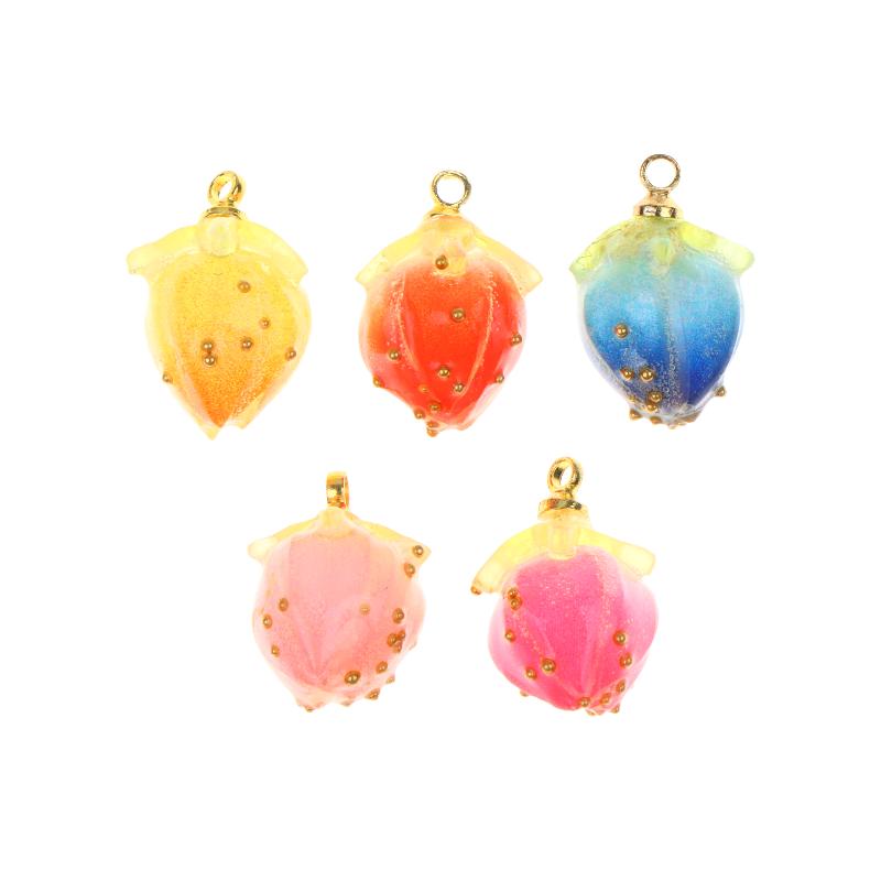 5Pcs Strawberry Resin Charms Cute Mini Pendant For Diy Earrings Necklace Jewelry Bracelets Hairpin Jewelry Accessories