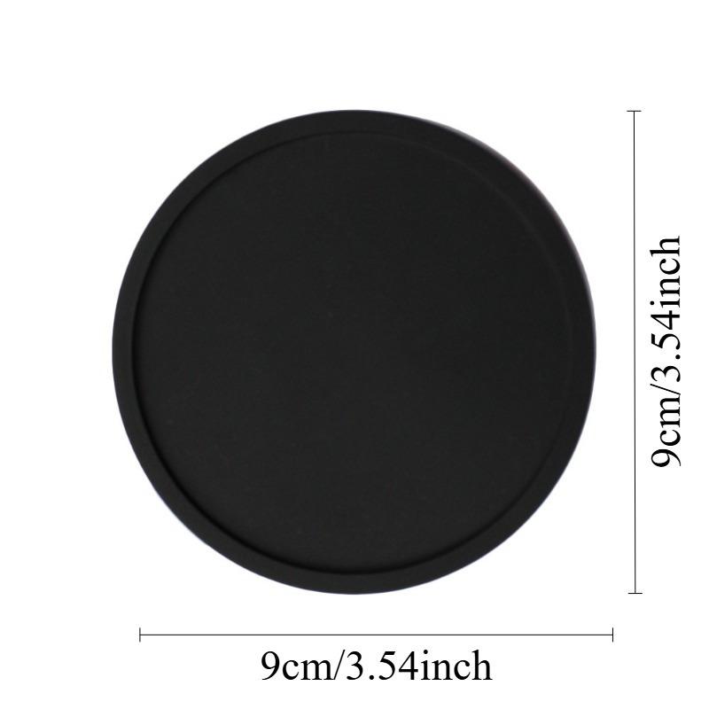 2/4pcs Non-Slip Silicone Drink Coasters - Large Black Cup Coaster Set for Outdoor & Indoor Drinks - Anti Stain & Heat Resistant