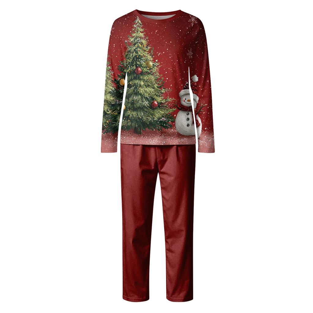 Family Matching Print Sets Pajamas Loungewear Outfits Family Matching Long Sleeve Tops+Pants Set