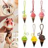 Bag Hanging Keychain Ice Cream Cone Pendant, Charm with Braided Lanyard Lanyard, Backpacks Accessory Portable Key Chain