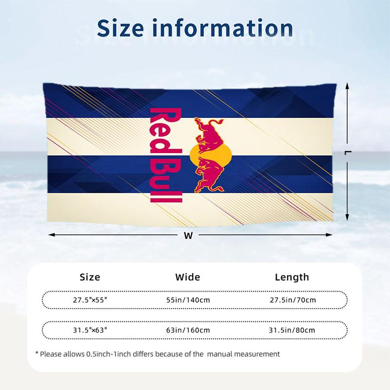 Asciugamano da Spiaggia Moda Red Bull Racing Portatile Morbido Asciugatura Rapida per Nuoto Campeggio Vacanze