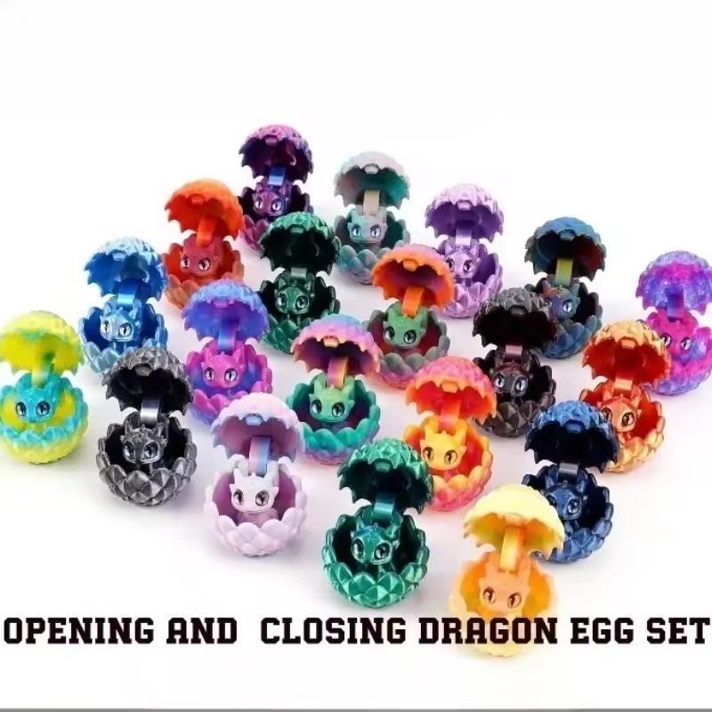 Mini 3D Printed Dragon Egg with Baby Dragon Inside - Colorful Home Decor & Desktop Ornament, Ideal Kids Gift & Party Supply