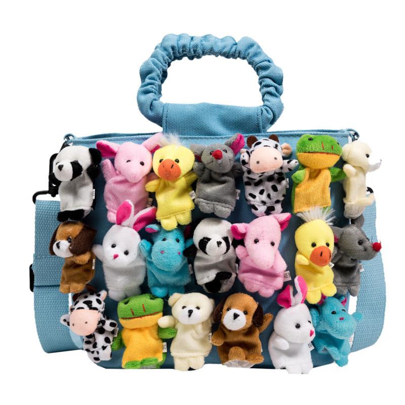 Cartoon Canvas Bag Large Capacity Shoulder Bag With Plush Animal Doll Decor For Casual Women