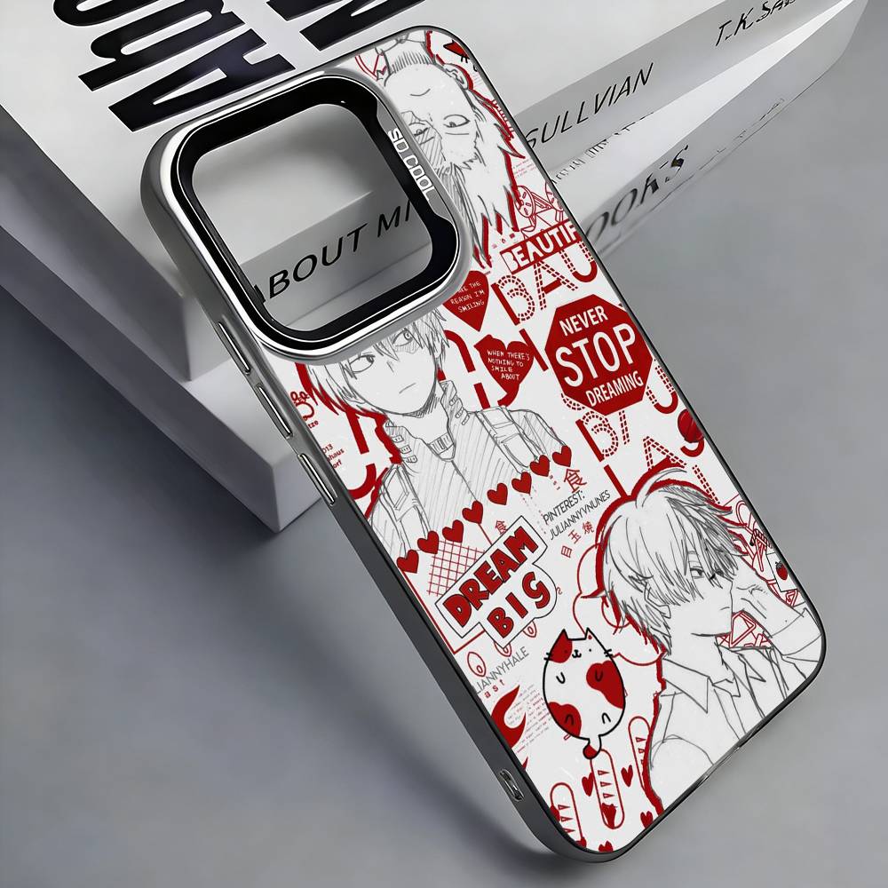 S-Shoto T-Todoroki M-MHA Colorful Silver Back Phone Case For IPhone 17 16 15 14 13 12 11 Plus Pro Max Plus