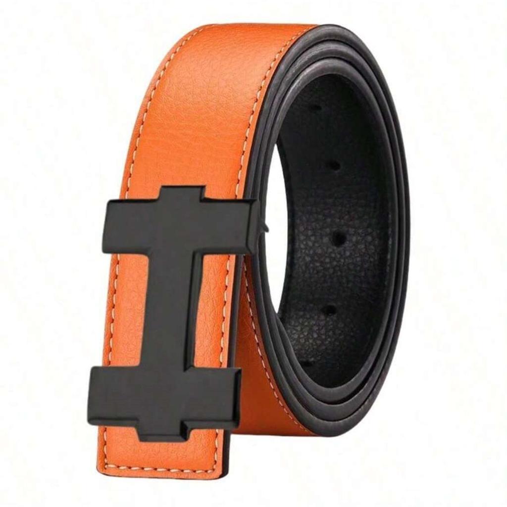 Neuer Herren-Gürtel aus Lychee-Körnerleder mit H-Schnalle - Stilvoll und vielseitig für Freizeitkleidung