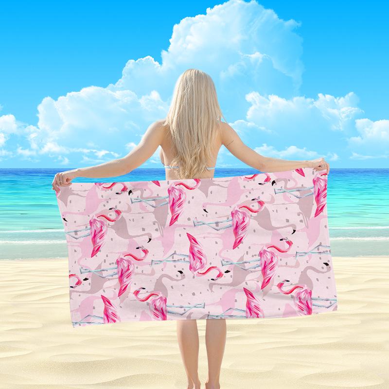 Flamingo Pineapple Leaf Beach Towel Ultra Soft Microfiber Towel for Men Women Beach Pool Gym Camping Travel Daily Use