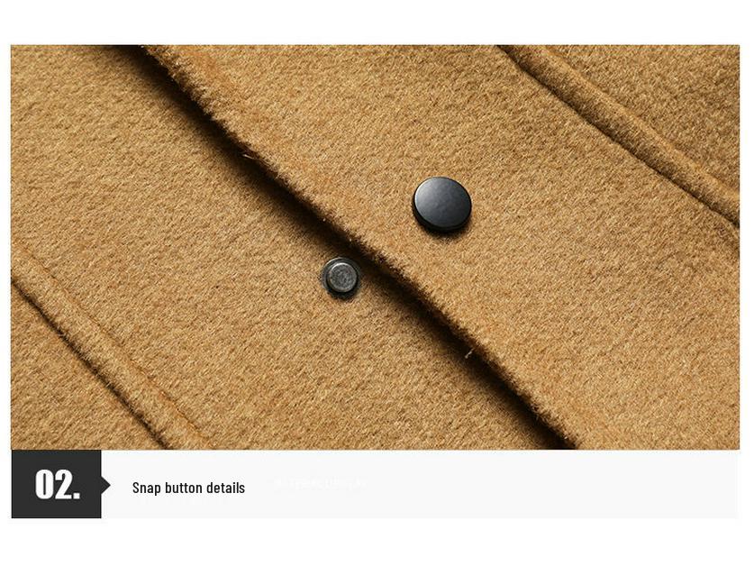 Men's Double-Sided Wool Twill Jacket - Casual Lapel Style for All Ages