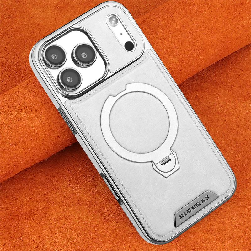 Magnetic Rotat Bracket Luxury Leather Phone Case For For Iphone 11 12 13 14 15 16 17 Pro Max Plus Wireless Charging Shockproof Cover