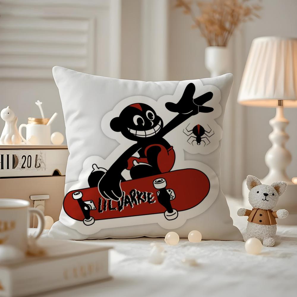 LLil DDarkie Rapper Cushion Cover Antidustmite Pillowcase Invisible Zipper Silky Short Plush Sofa Cushion Cover