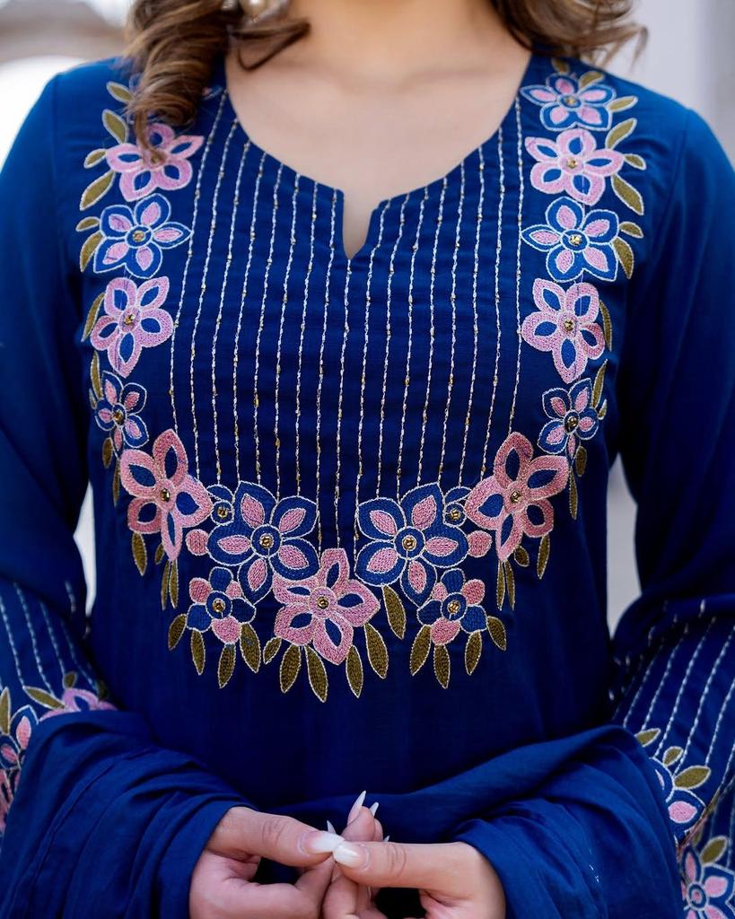 Women Designer Party Wear Top Tunic Kurta Pant Dupatta Set Indian Bollywood Kurti Dress