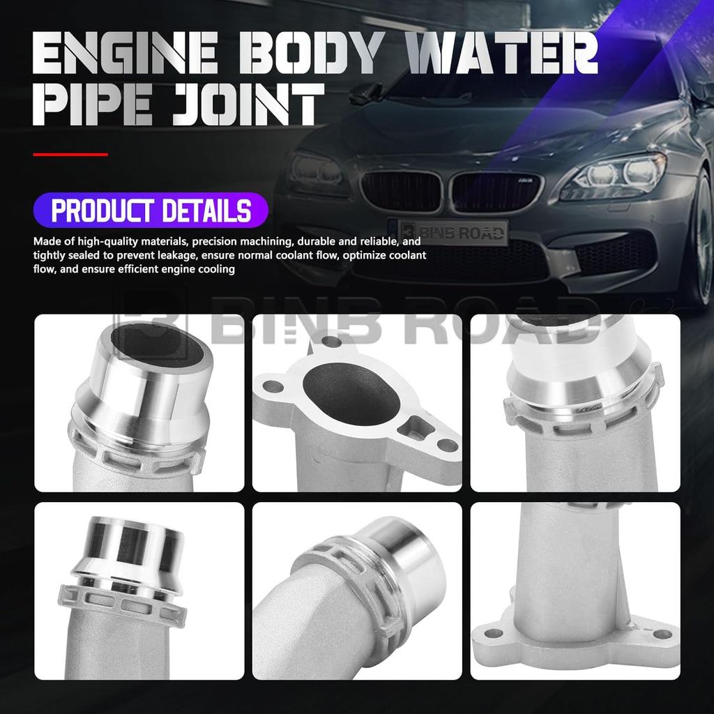 11118511205 Aluminium Motorblok Waterpijp Connector Compatibel met BMW 1 2 3 4 5 6 7 X1 X2 X3 X4 X5 | Compatibel met MINI F55 F56 2013-2019