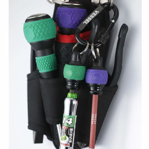VESSEL Ball Grip Quick Catcher Set of 2 (Green/Violet) Bit Holder QB-22K2GV