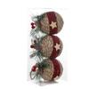 with Berry Leaves Christmas Tree Ball Red Green Plaid Cloth Christmas Tree Ornament  Xmas Decor