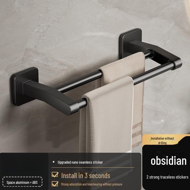 

Алюмінієва вішалка для рушників без ударів: Сховище та органайзер для ванної кімнати 70cm квасолі чорного кольору