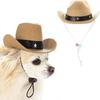 Small Dog Cowboy Hat Bandanas Set Birthday Party Cowboy Caps Dog Costume Hat