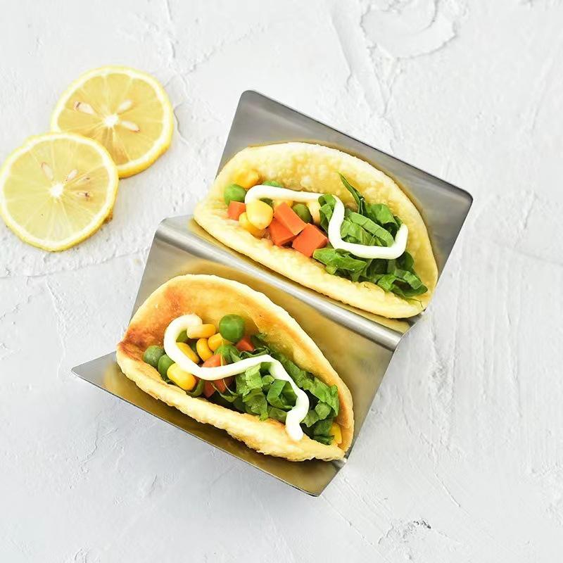 In-Stock Stainless Steel W-Shaped Taco Holder Rack for Mexican Tortillas