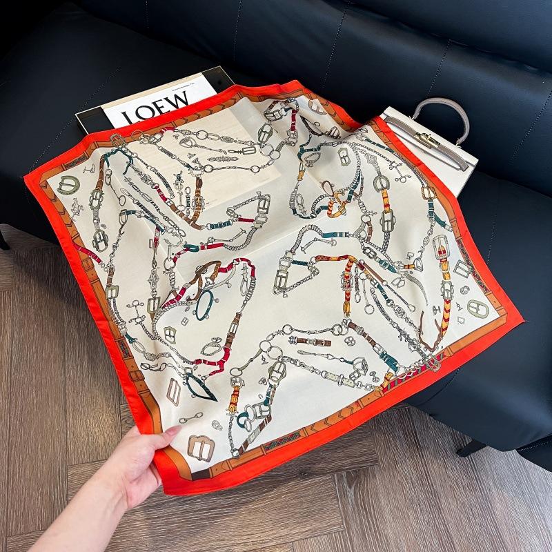 Mother's Day Silk Scarf Muse Festival Gift Simulation Silk Silk Scarf Premium Spring and Summer Square Scarf 71 Silk Decorative Small Scarf