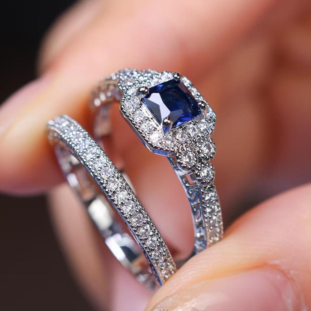 SHEIN Dazzling Moissanite Minimalist Stackable Ring - European & American Fashion Jewelry