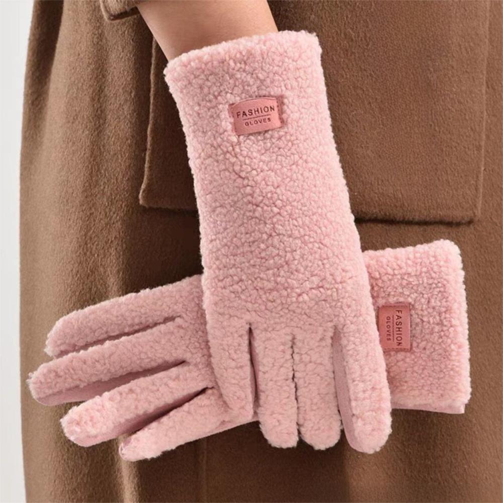 Windproof Keep Warm Gloves Imitation Fleece Mittens New Full Finger Gloves Outdoor