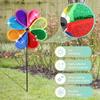 6Pcs Plastic Flower Wind Spinner Eight Leaf Bird Repellent Pinwheel Fade Resistant Sparkly Pinwheel Eye Catching for Yard Garden