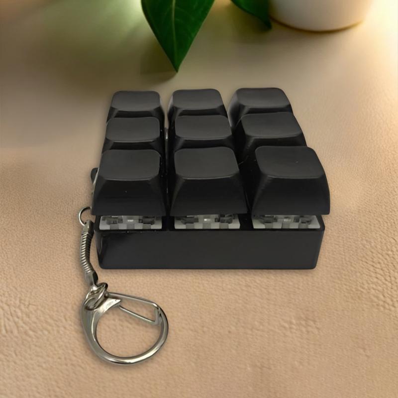 Hot 9 Keys Mechanical Keyboard Axis Tester Finger Keyboards Key Toy Stress Relief Fidget Button Toys Keycap Keychain Gift