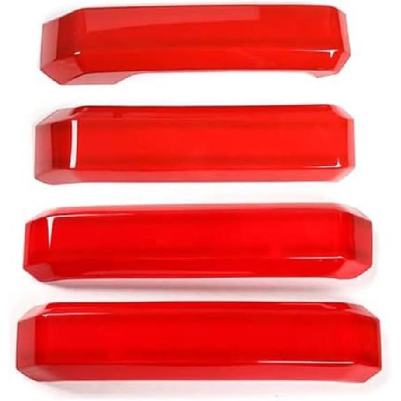ABS Red Full Interior Decorative Cover Trim Sticker Compatible with Ford F150 2015-2020 (4pcs/Set Inner Door Handle Under Decorative Strip)