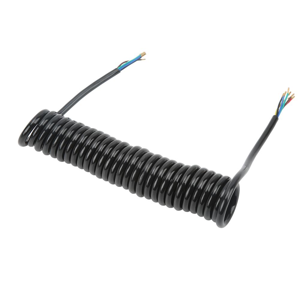 Trailer Extension Coiled Cable 12.8ft 20AWG 7 Core Polyurethane Copper Trailer Extension Cable for Tow Truck RV