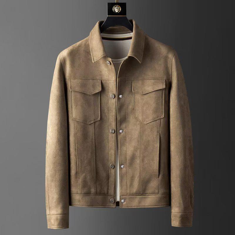 2023 Men's Suede Casual Jacket: Trendy, High-End, Stylish Spring & Autumn Attire