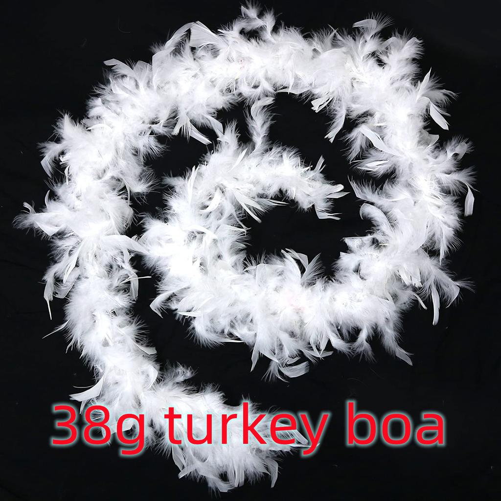 2 Meter Weißer Truthahn Chandelle Federn Boa Voll Straußen Marabou Boa Besatz Für Hochzeitskleid Weihnachtsfeier Basteln Dekoration