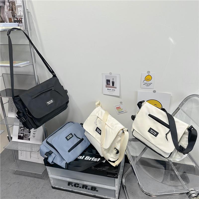 One Shoulder Crossbody Bag for Class Casual Backpack Japanese Bag Female Harajuku Retro Postal Bag School Bag