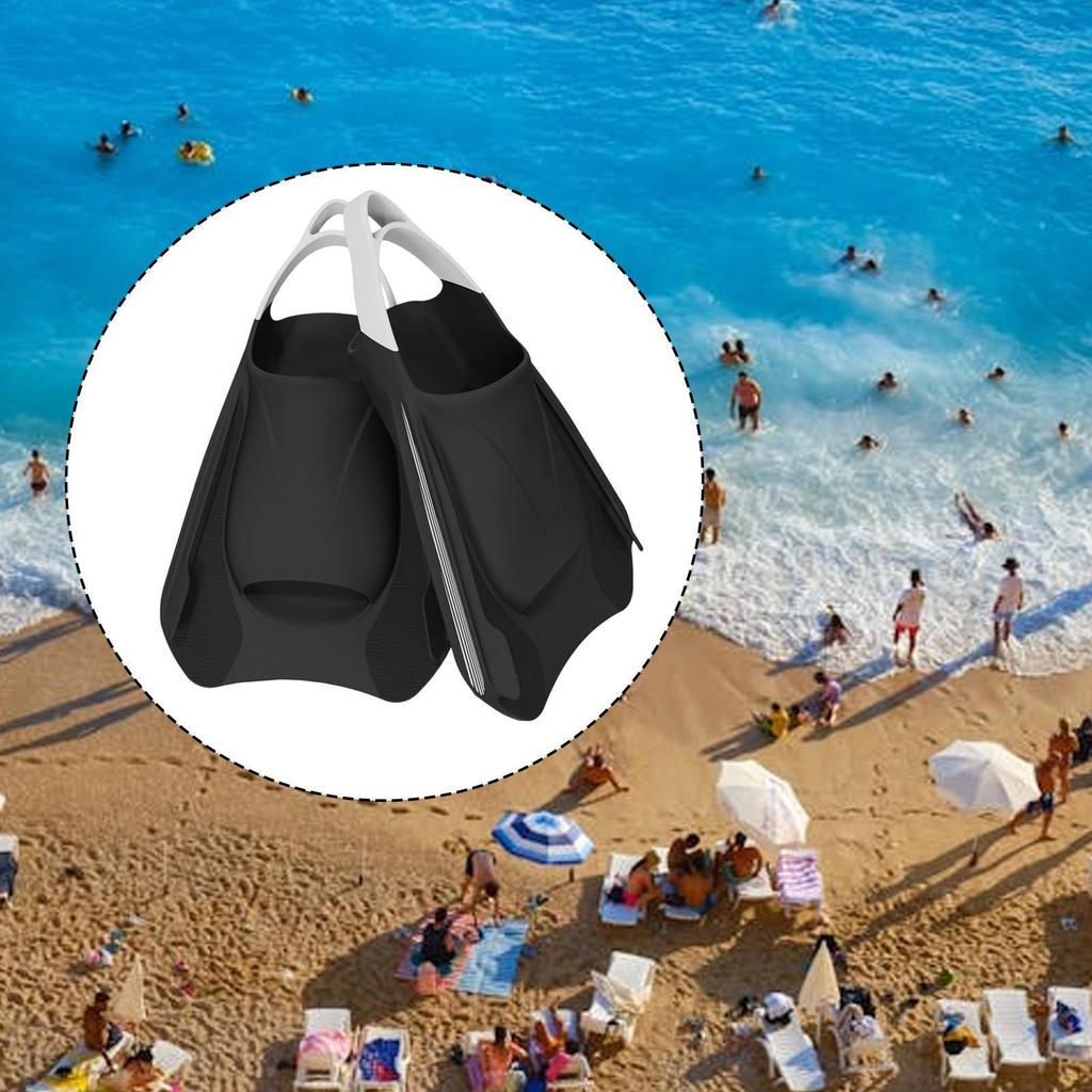 1 Pair Swim Flippers Nonslip Scuba Diving Fins Training Soft Silicone Short Design for