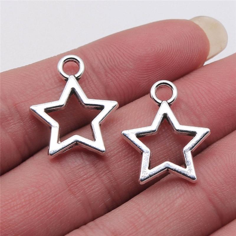Popular Alloy DIY Accessories Hollow Five-Pointed Star Pendant DIY Handmade Bracelet Necklace Earring Clip Materials