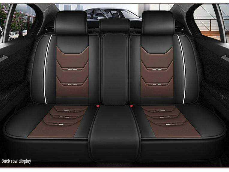 Universal Four-Season Car Seat Cushion Set – Five-Piece Linen & Ice Silk Full Coverage