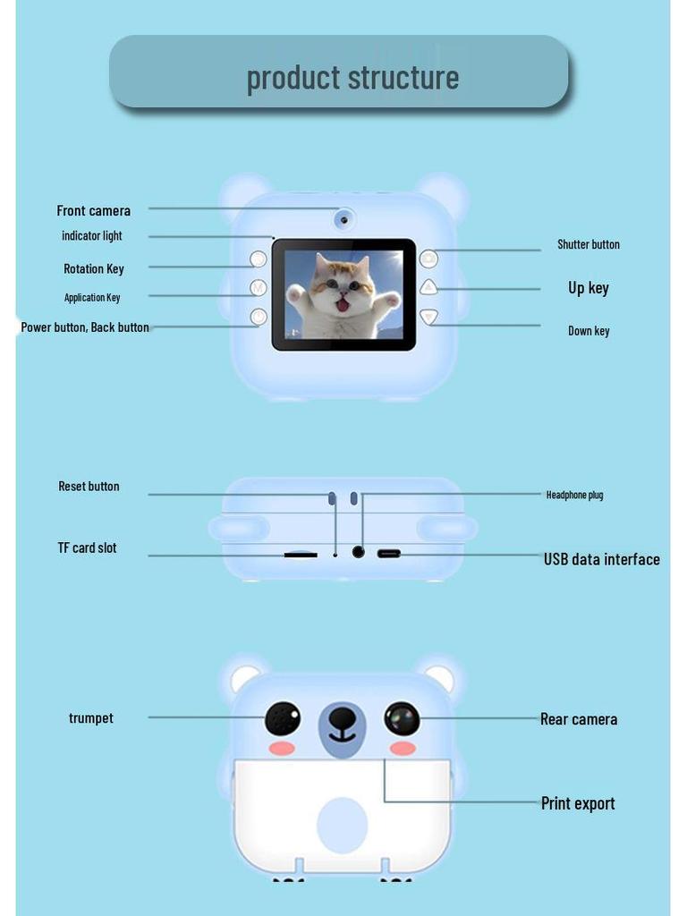 Dual-Lens HD Instant Print Camera for Students