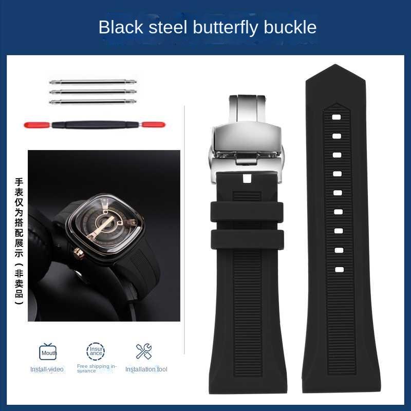 Pro sedm v pátek řemínek k hodinkám SevenFriday silikonová guma M2/P1/V3/Q1 M1/M2 série Pro muže Příslušenství k řemínkům 28 mm