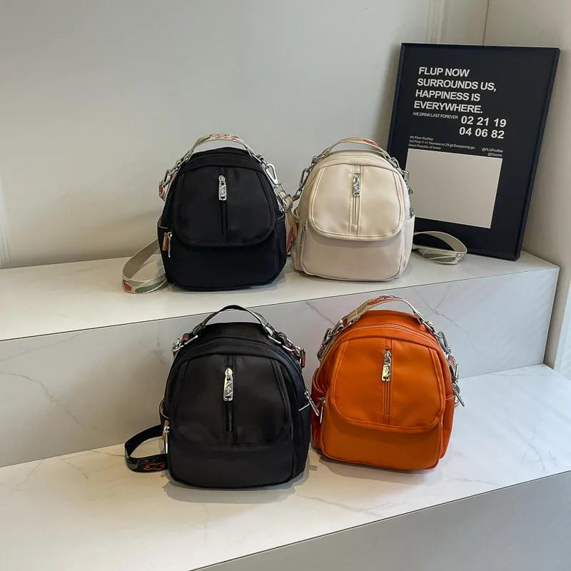 Women's nylon crossbody bag with shoulder strap solid zipper stitching line   fashion