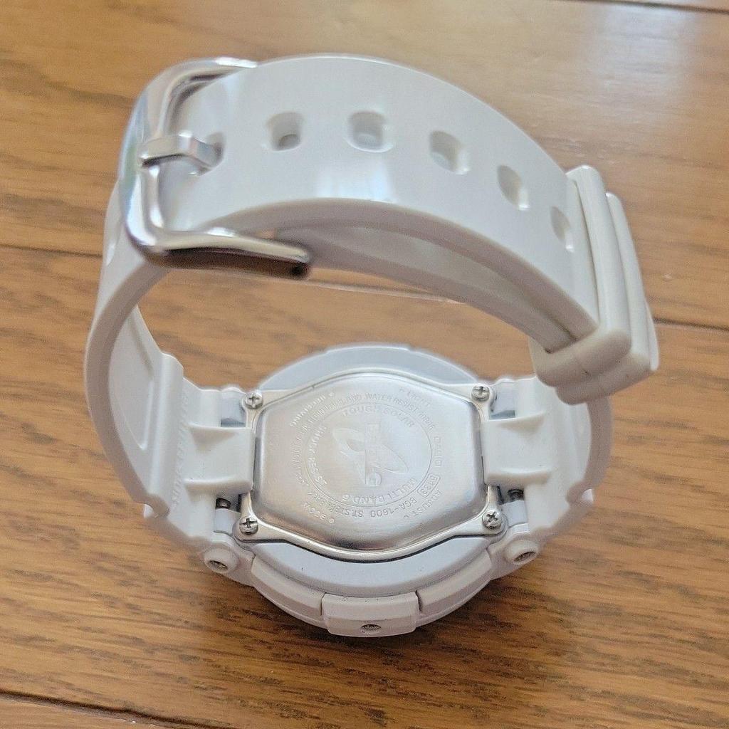 Used CASIO Baby-G BGA-1600 Radio Tough Solar Ana-Digi Watch White x Pink