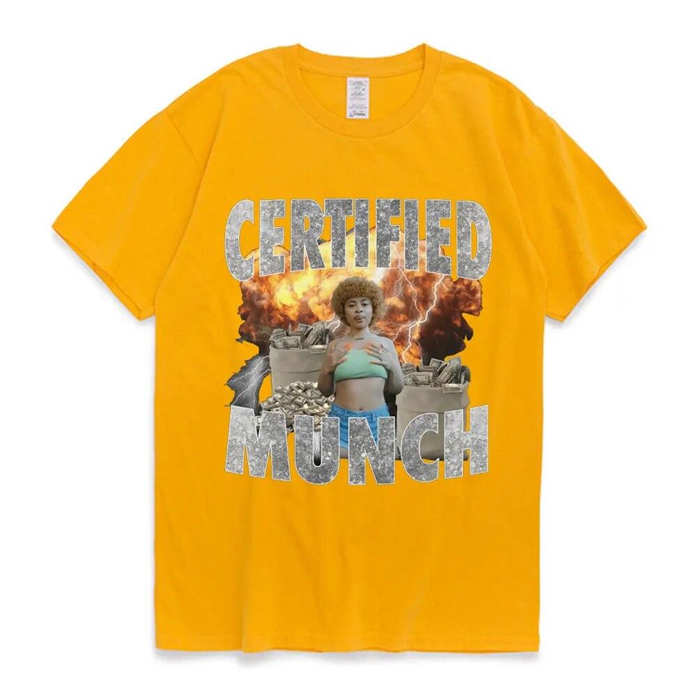 Ice Spice Certified Tričko Munch Funny Meme Tričko Hip Hop Retro Unisex Dámské Běžné Oversized Tričko s krátkým rukávem Streetwear
