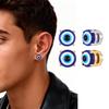 Anti Allergy Devil's Eye Magnetic Clip Earrings for Men,Stainless Steel Blue Eyes Non Perforated Earrings,Talisman Jewelry