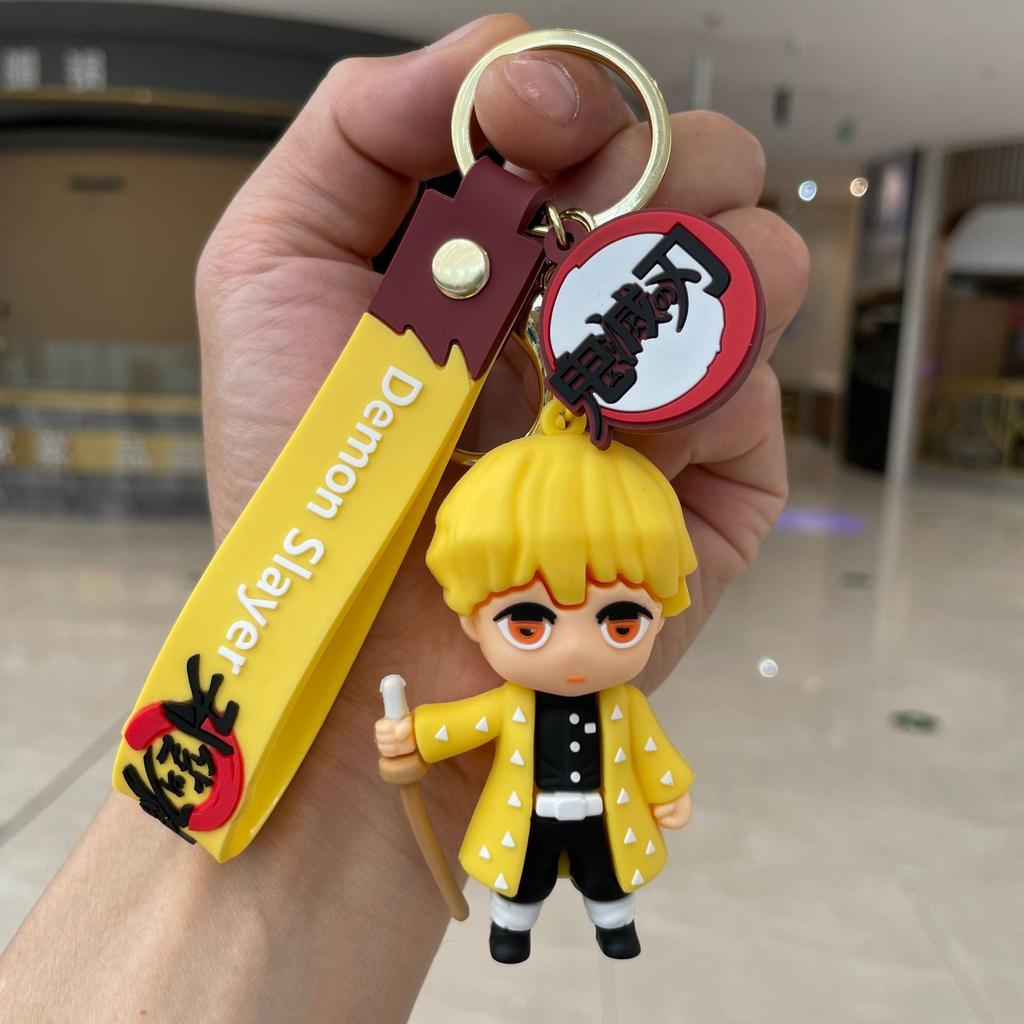 Kreative Dämonentöter Nezuko, Dämonentöter Agatsuma Zenitsu, Tomioka Giyuu, Hashibira Inosuke Cartoon Silikon Figur Schlüsselanhänger