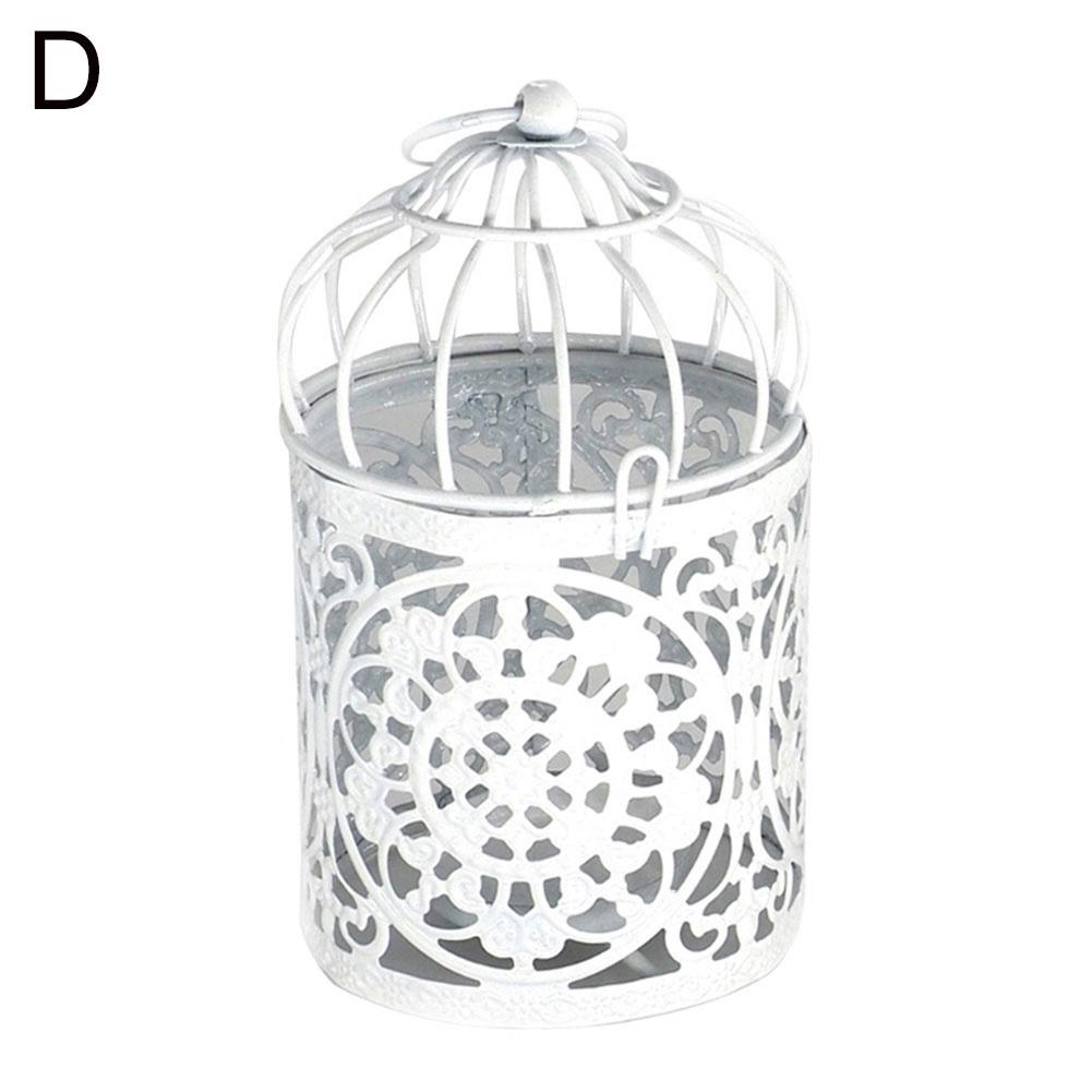 TREESTAR Vintage Style Leaf Metal Tealight Candle Holder Lanterns Creative Birdcage-Shape Lantern Hollow Pattern Iron Candlestick Metal Birdcage For Wedding Home Table Decoration