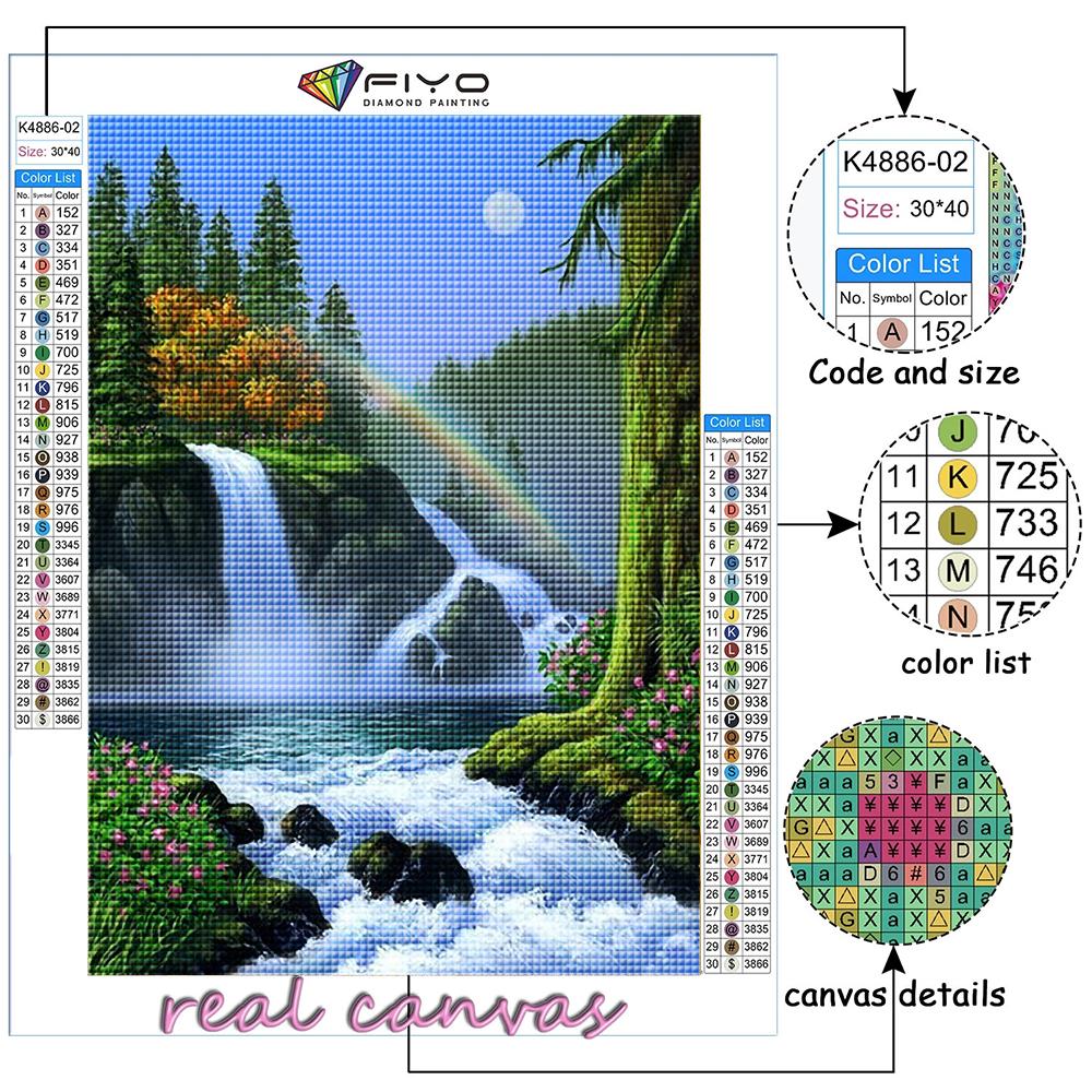 Diamond Embroidery Scenic Waterfall  5D DIY Diamond Painting Cross Stitch Rhinestone