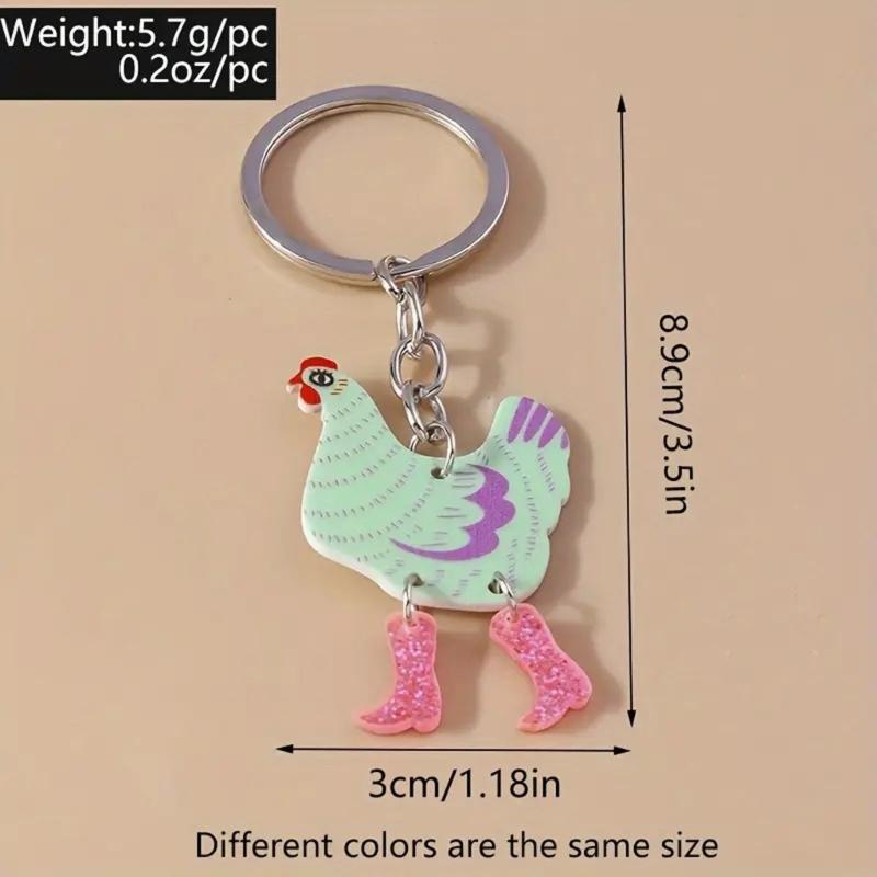 Rooster Chicken Keyring Pendant Women Girls Stylish Handbag Accessories for Everyday Use Holiday Present
