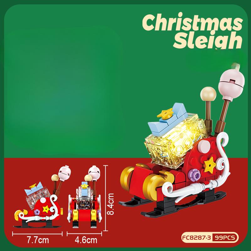 

Рождественская елка Санта-Клаус оленьи сани строительные блоки игрушка подарок без коробки