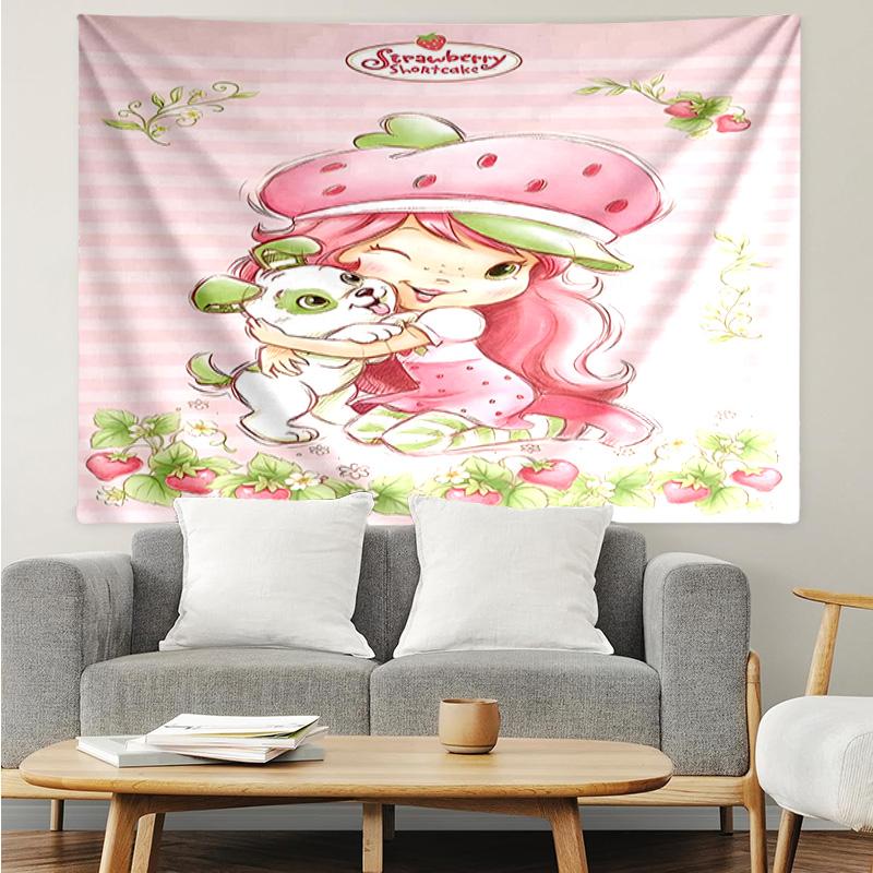 Straw-berry Sweet Moment Quick-Dry Tapestry Hanging for Bedroom,Livingroom, Playroom,Decor Art Room Wall Tapestry Holiday and Birthday Gifts