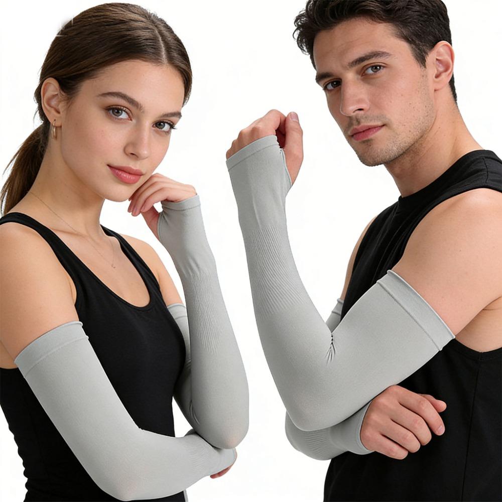 Eisige Seide Fingerlose Armstulpen Kühlend UV-Schutz Sommer zum Radfahren Reiten