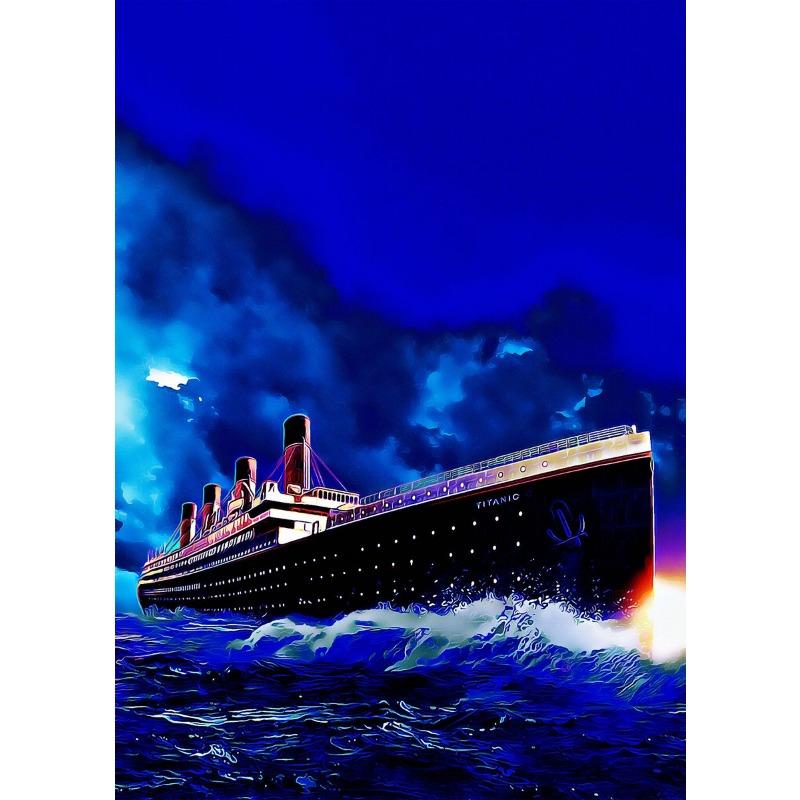 Abstract Titanic "The Ship That Never Sinks" Iconic Seascape Poster and Prints Canvas Painting Wall Art Picture Home Decor Gift