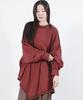 Deumakeu Oversized Asymmetrical Long Sleeve T-Shirt Burgundy