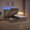 Ottoman Bed with Mattress and LED Taupe 160 X 200 Cm Fabric