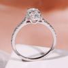 Fashion Oval Moissanite Simulated Zirconia Micro Paved Elegant Women Adjustable Statement Jewelry